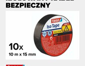 tesa Taśma izolacyjna czarna 10x10m - zestaw do napraw elektrycznych – zdjęcie 3
