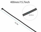 XINGO Opaski kablowe nylonowe 400 mm, czarne, 100 szt. – zdjęcie 2