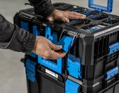 Högert Technik Wózek narzędziowy ze skrzynkami 4w1 na kółkach – zdjęcie 4
