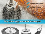XNZMYN Zestaw 16 szczotek drucianych do wiertarki, trzpień 6 mm – zdjęcie 5