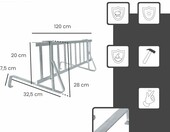 Daprona Zestaw Płotków Przeciwśniegowych 120 cm, srebrny – zdjęcie 2