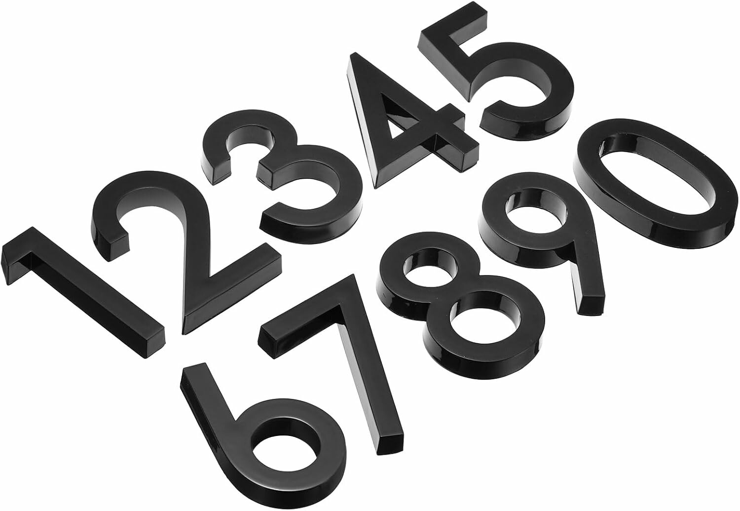 PATIKIL Zestaw 10 Numerów Domu 3D, samoprzylepne, czarne
