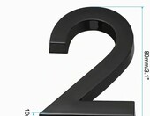 PATIKIL Zestaw 10 Numerów Domu 3D, samoprzylepne, czarne – zdjęcie 2