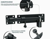 Sayayo Zatrzask do Drzwi z Kłódką 180 mm, stal nierdzewna – zdjęcie 2