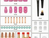 SQLJYU Zestaw akcesoriów spawalniczych do palnika TIG, 49 elem. – zdjęcie 2
