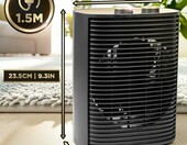 Duronic HV32 Termowentylator 2000 W – mini grzejnik z termostatem, czarny – zdjęcie 2