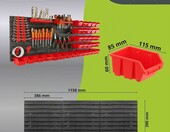 botle Ścianka narzędziowa perforowana z uchwytami, zestaw 68 elem. – zdjęcie 2