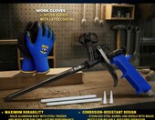 S&R Pistolet piankowy PU 330 mm PTFE – do pianki montażowej, czarno-niebieski – zdjęcie 2