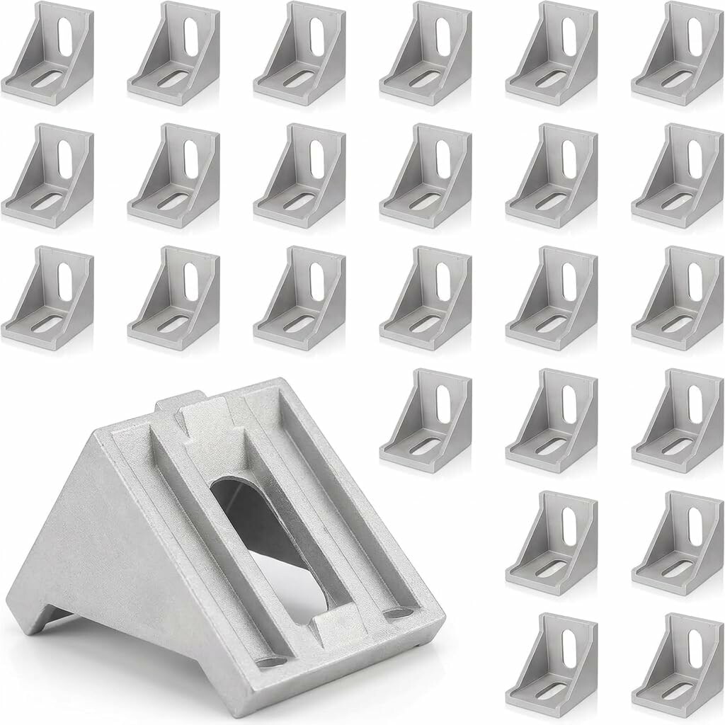 TASSFROO Zestaw 20 Kątowników Aluminiowych 40x40 – łączniki montażowe