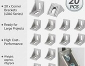 TASSFROO Zestaw 20 Kątowników Aluminiowych 40x40 – łączniki montażowe – zdjęcie 3