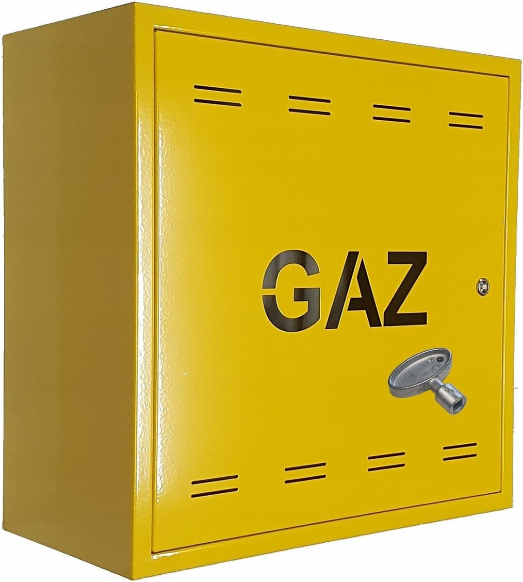 FEINZ Szafka gazowa 60x60x25 cm - zamykana skrzynka na gazomierz, żółta