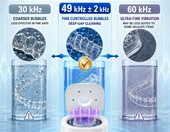 Myjka ultradźwiękowa 340 ml z lampą UV – urządzenie czyszczące – zdjęcie 4