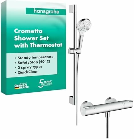 Hansgrohe Crometta zestaw prysznicowy z termostatem, biały/chrom