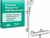 Hansgrohe Crometta zestaw prysznicowy z termostatem, biały/chrom – zdjęcie 1