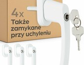 Prowiste Klamka okienna zamykana 4 szt. – blokada okna dla dzieci, biała – zdjęcie 1