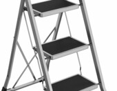 SONGMICS drabina 3-stopniowa składana ze stali, 150 kg – zdjęcie 1