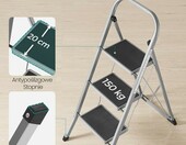 SONGMICS drabina 3-stopniowa składana ze stali, 150 kg – zdjęcie 5