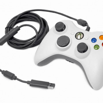 XBOX 360 – kontroler pad przewodowy, Biały, stan: używany
