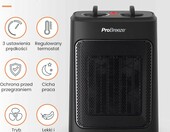 Pro Breeze Grzejnik łazienkowy ceramiczny 2000 W z termostatem, czarny – zdjęcie 2
