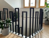 T-ZBDZ poręcz schodowa U-kształtna metalowa, czarna 90 cm – zdjęcie 1