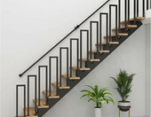 T-ZBDZ poręcz schodowa U-kształtna metalowa, czarna 90 cm – zdjęcie 3