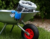 BEGRIS Taczka ogrodowa ocynkowana 120 l - koło pneumatyczne, budowlana – zdjęcie 5