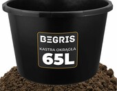 BEGRIS Kastra budowlana okrągła 65 l - pojemnik na zaprawę, czarna – zdjęcie 1
