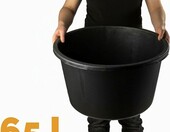 BEGRIS Kastra budowlana okrągła 65 l - pojemnik na zaprawę, czarna – zdjęcie 2