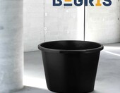BEGRIS Kastra budowlana okrągła 65 l - pojemnik na zaprawę, czarna – zdjęcie 5