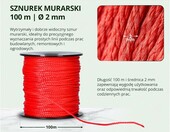 ToolSpace sznur murarski 100 m, zestaw 6 szt, czerwony/żółty – zdjęcie 4