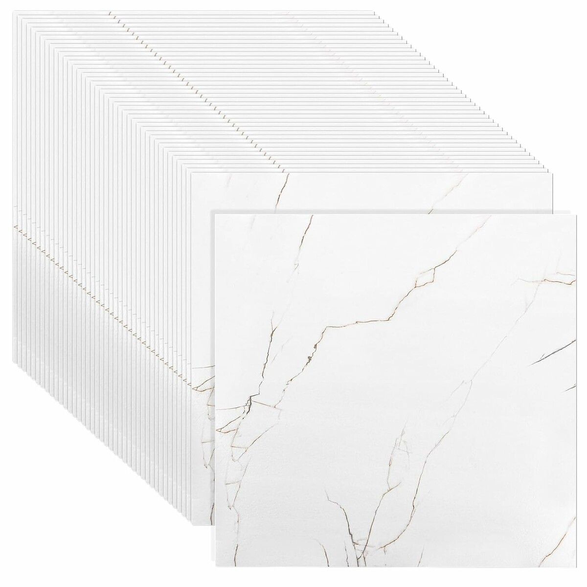 CYEER Panele winylowe samoprzylepne 3,6 m2, biały marmur 30x30 cm