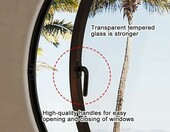 TWHZSAI Okno okrągłe bulajowe 30 cm, aluminiowe, czarne – zdjęcie 2