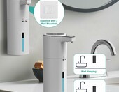 PUGTOW Dozownik mydła bezdotykowy 400 ml – automatyczny, biały – zdjęcie 4