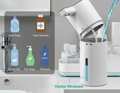 PUGTOW Dozownik mydła bezdotykowy 400 ml – automatyczny, biały – zdjęcie 5