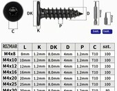 Mbsomnus Wkręty do drewna Torx M4x20 mm 100 szt., stal nierdzewna – zdjęcie 2
