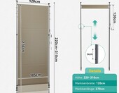 LIFERUN Markiza pionowa balkonowa HDPE 120x310 cm, brązowa – zdjęcie 5
