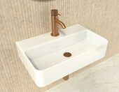 Hogart umywalka ceramiczna 45 cm, biała, wisząca lub nablatowa – zdjęcie 1