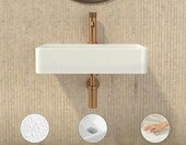 Hogart umywalka ceramiczna 45 cm, biała, wisząca lub nablatowa – zdjęcie 3