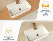 Hogart umywalka ceramiczna 45 cm, biała, wisząca lub nablatowa – zdjęcie 5