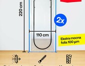 GAUDER drzwi przeciwpyłowe z zamkiem 110x220 cm, 2 szt. – zdjęcie 2