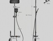 Wiorhix Zestaw prysznicowy XXL z deszczownicą 31,5 cm - kolumna – zdjęcie 2