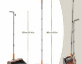 Mitclear Zestaw szufelki i miotły z długim uchwytem, obrót 180° – zdjęcie 3