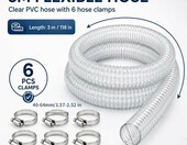 Bnnrjia Wąż ssący przezroczysty 3 m x 50 mm ze stalową spiralą – zdjęcie 2