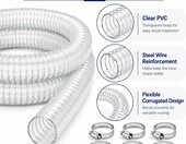 Bnnrjia Wąż ssący przezroczysty 3 m x 50 mm ze stalową spiralą – zdjęcie 3