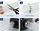 Bnnrjia Wąż ssący przezroczysty 3 m x 50 mm ze stalową spiralą – zdjęcie 4