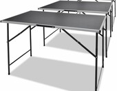 vidaXL Składane stoły do tapetowania, komplet 3 szt., czarne – zdjęcie 1