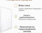 Panel LED 60x60 cm 48W do sufitu podwieszanego, zestaw 4 szt. – zdjęcie 3