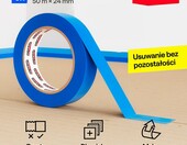 GAUDER Taśma malarska niebieska 24 mm x 50 m, 3 rolki – zdjęcie 2