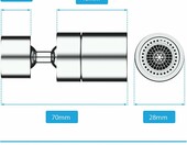 Bächlein Perlator obrotowy do kranu - dwa strumienie, chrom – zdjęcie 2