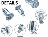 Metalowe kołki rozporowe M4 M5 M6, zestaw 60 szt. do płyt pustych – zdjęcie 3